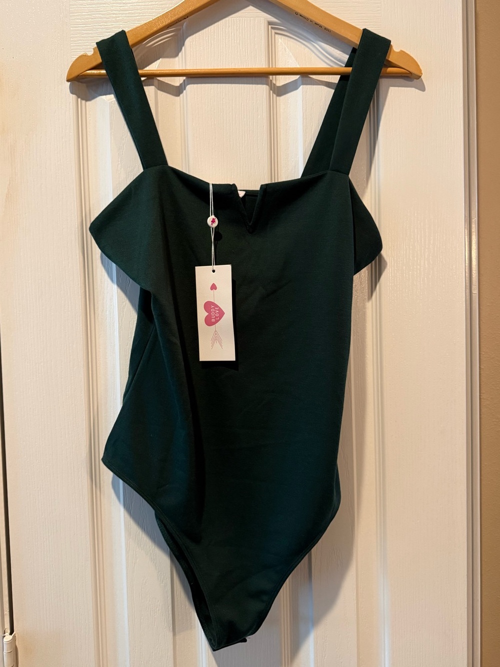 Buddy Love Bodysuit Tank Top Dark Green Structured One-Piece Bodysuit